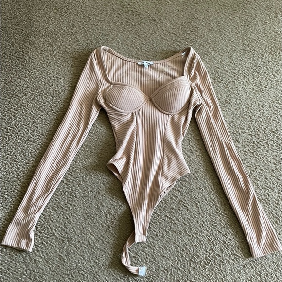 COPY - Fashion nova - Pauline Long sleeve Bodysuit (Beige) tagged zara for expo… - Picture 2 of 7
